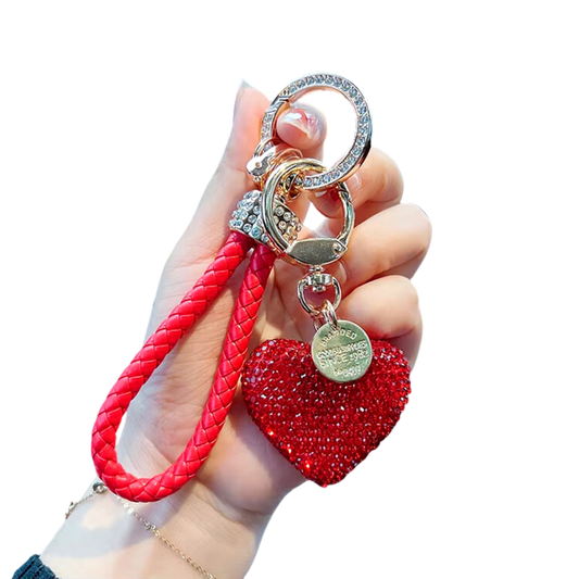 Icy Red Heart Keychain