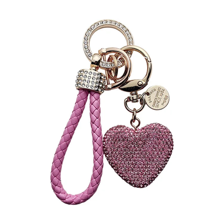 Icy Pink Solid Heart Keychain