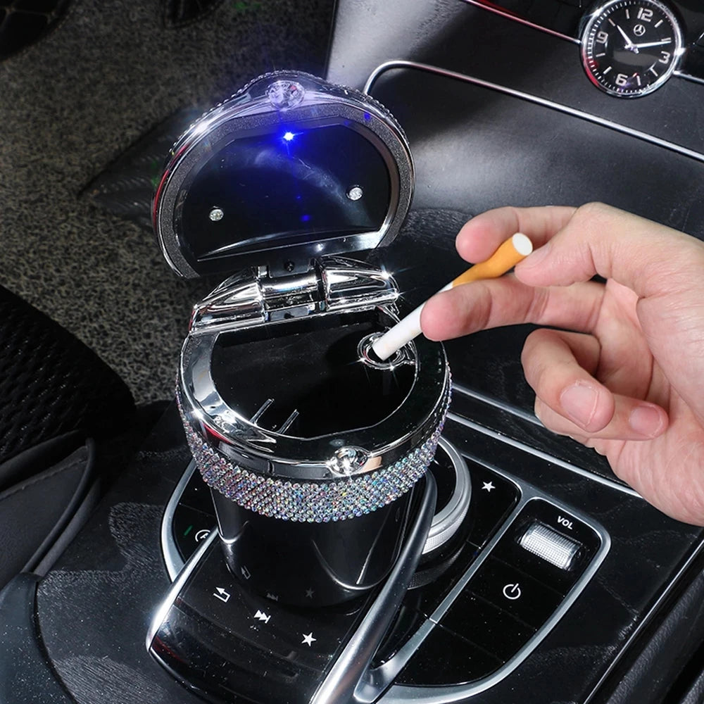 Pretty Icy Car Ashtray With LED Light